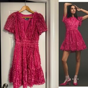 Pink Somerset appliqué flower dress
